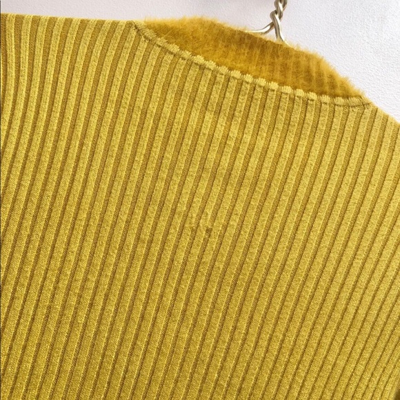 Vintage ribbed sweater angora mustard yellow pearl - Picture 9 of 10